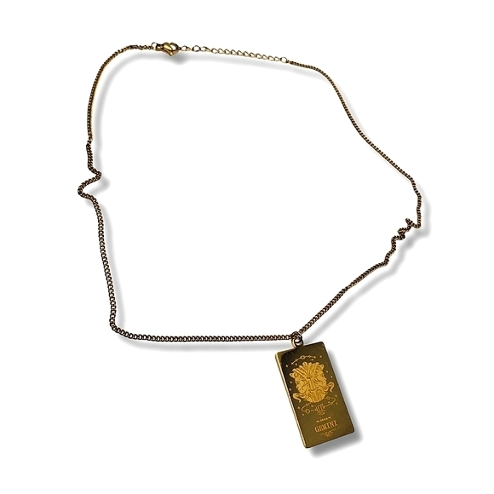 18K Gold Plated Gemini Zodiac Adjustable Necklace